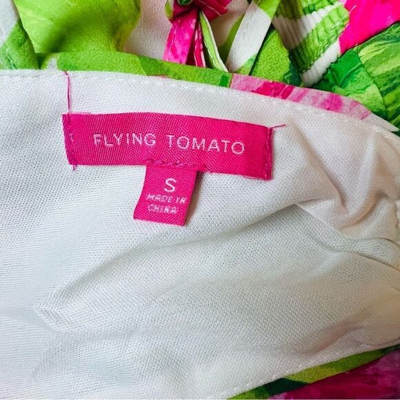 Flying Tomato Dress Maxi Floral Pink Green Size S - Picture 11 of 12